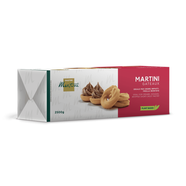Cutie Master Martini Gateaux 2500g, mix de patiserie pe bază de plante, cu biscuiți fragezi și cremă de ciocolată pe ...