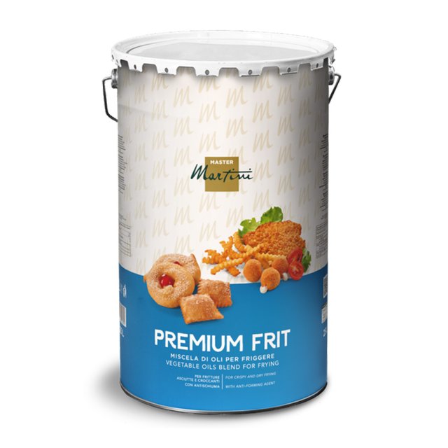 Găleată metalică Master Martini Premium Frit, amestec de uleiuri vegetale pentru prăjit, cu imagini de preparate prăj...
