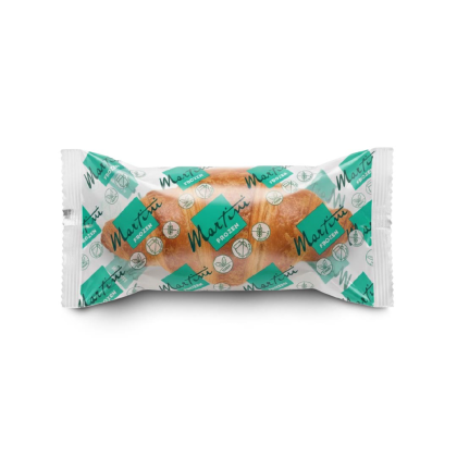 Croissant în folie de plastic transparentă cu model repetitiv al logoului turcoaz „Martini Frozen”