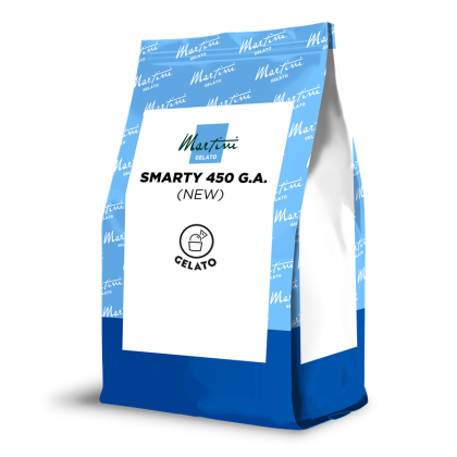 Pungă stand-up albastru-alb cu mix pentru înghețată Martini Gelato Smarty 450 G.A.